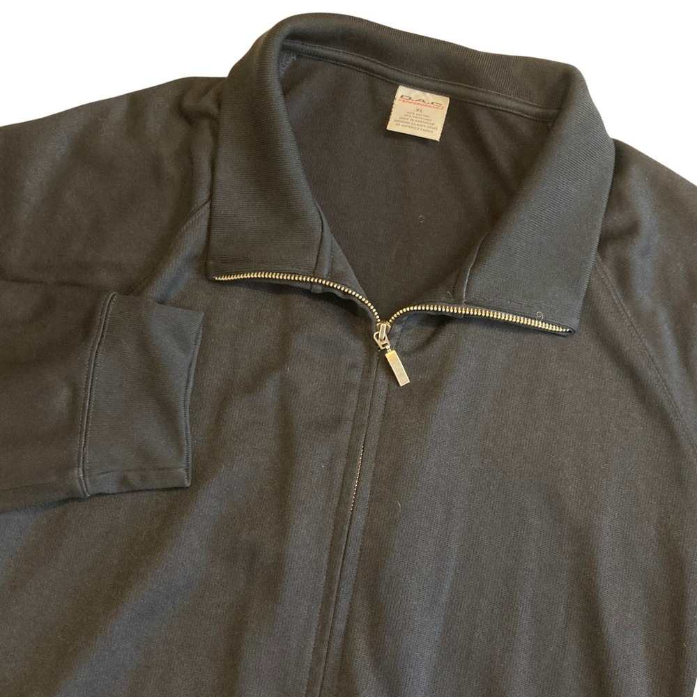 VTG DAC Performance Men XL Black Full Zip Track Jacket Sleeve Made in USA